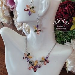 Sterling Silver 925 Necklace And Earrings Set 