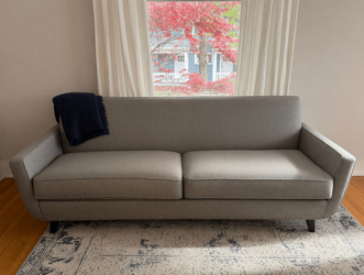 Ethan Allen Gray Modern Couch – Like New, 83 Inches Long - Rochester, NY