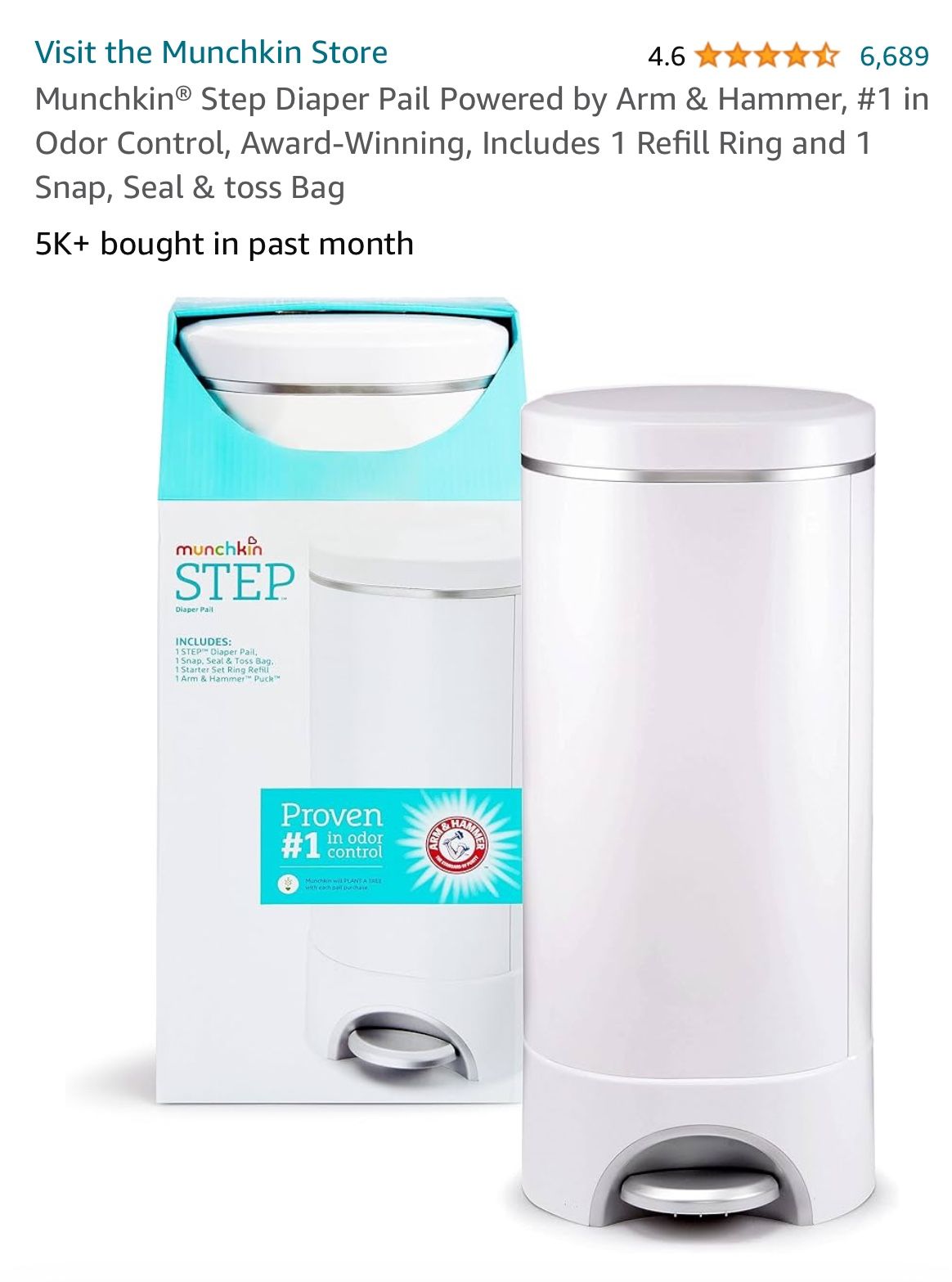 Munchkin Step Diaper Pail And Odor Control