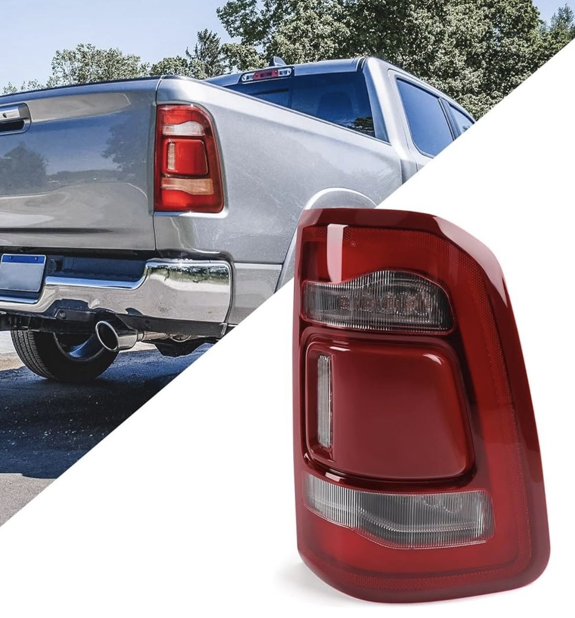 Fione For Dodge Ram 1500 Tail Light Assembly Without Blind Spot Passages Side