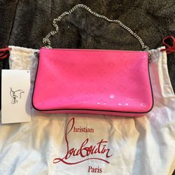 New Authentic Christian Louboutin Pink Leather Shoulder Bag