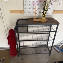 4-Tier Shoe Rack with Wooden Top – Sturdy & Modern