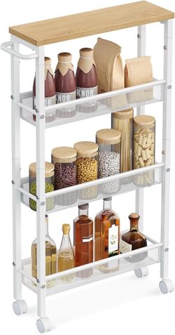 4-Tier Slim Rolling Storage Cart