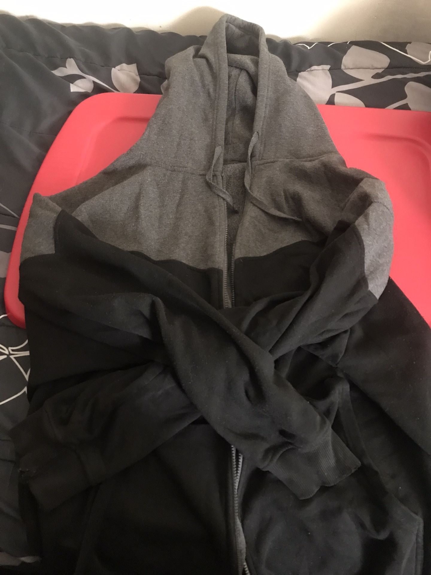 Big And Tall Hoodie Black/Dark Grey SZ 5XL