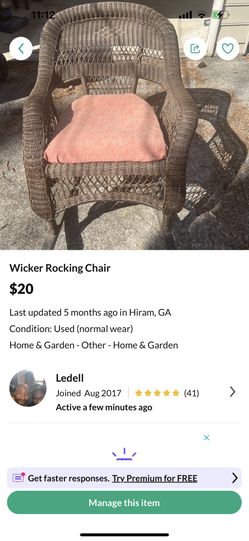 Wicker Rocking Chair 