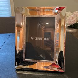 WATERFORD 8x10 Lismore Diamond Silver Photo Frame