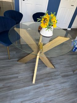 Blue Velvet Dining Chairs (Table is free)
