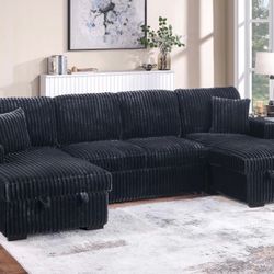 Corduroy Sectional Sleeper Sofa