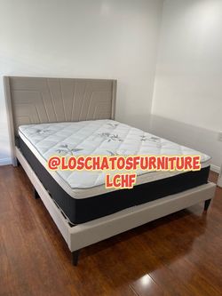 Queen size bed frame and mattress
