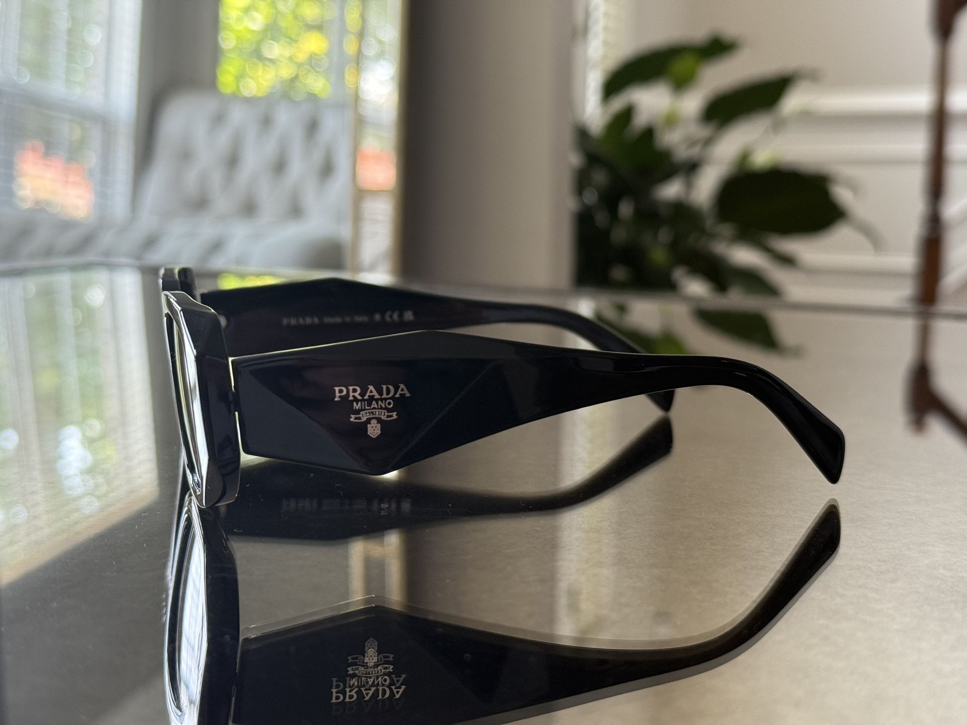 Prada PR17WS 1AB5S049 Women's Sunglasses 49 mm Black / Dark Grey Lens