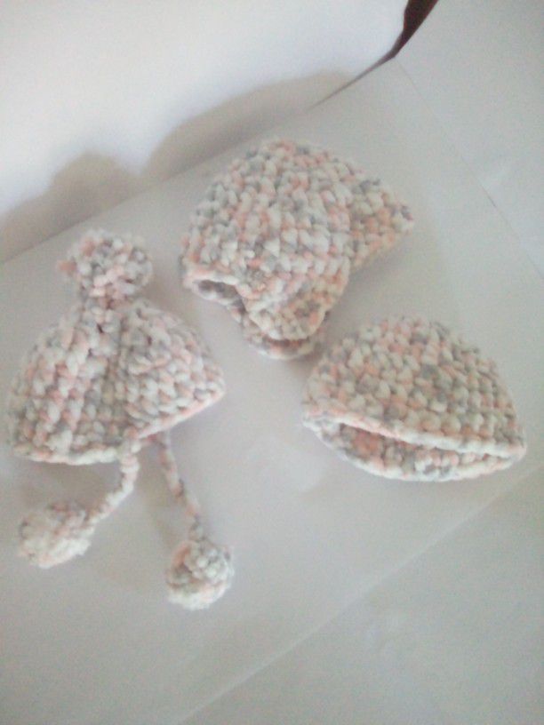 Hand Crochet Infant Beanies