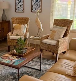 Coastal Accent Rattan Chair- ( 2 available) will separate