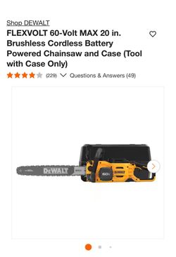 Shop DEWALT FLEXVOLT 60-Volt MAX 20 in. Brushless Cordless Battery Powered Chainsaw and Case (Tool with Case Only)