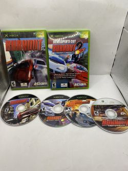Burnout 1 2 3 Revenge( Xbox Original 360~  Tested 4 game racing lot bundle
