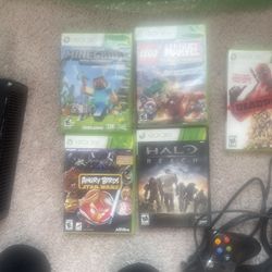 Xbox 360+(2) Controllers+(43) Games