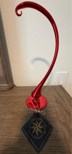 Original mint condition Christopher Radko Red Glass ornament stand