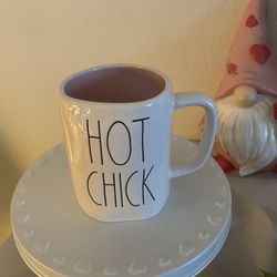 Rae Dunn HOT CHICK Mug with pink interior