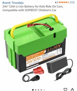 24V 12Ah Li-ion Battery for Kids Ride On Cars, Compatible with SOPBOST Children's Car