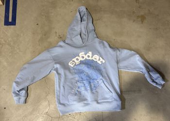 Light Blue Rhinestone Spider Hoodie