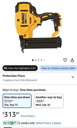 DEWALT DCN210B 20V MAX* XR® 18 GA Cordless Brad Nailer (Tool Only)
