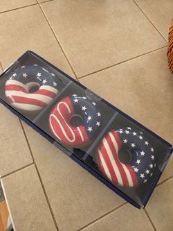 Set of 3 Ceramic Decor, Liberty Lane