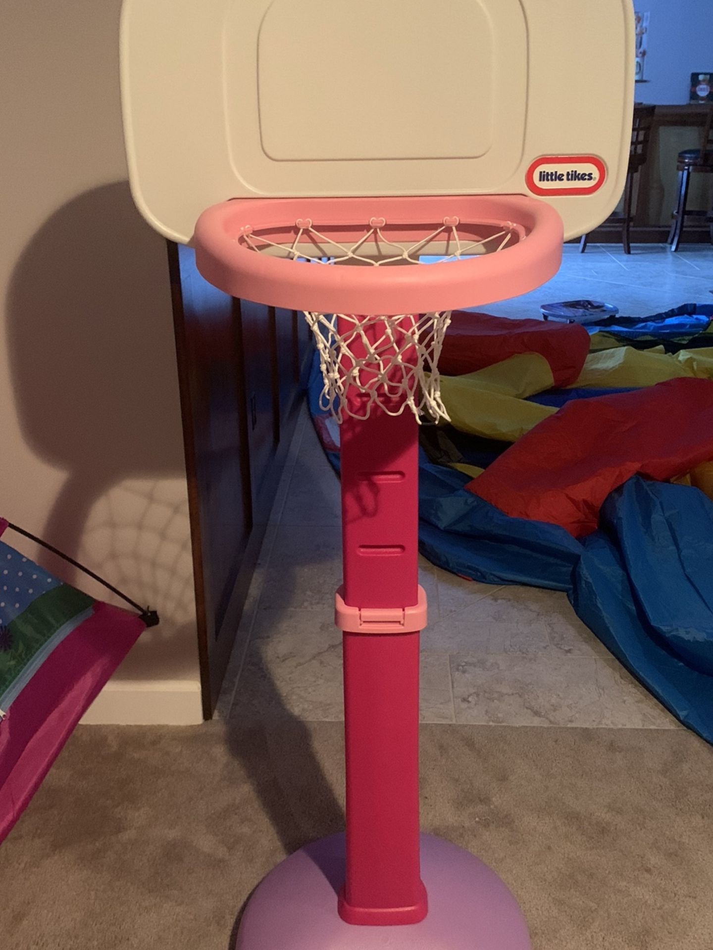 Little Tykes Adjustable Pink Basket Ball Hoop