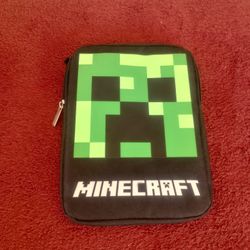 Minecraft Tablet Case Cover Black Creeper Full Zip Padded 10”X7” 