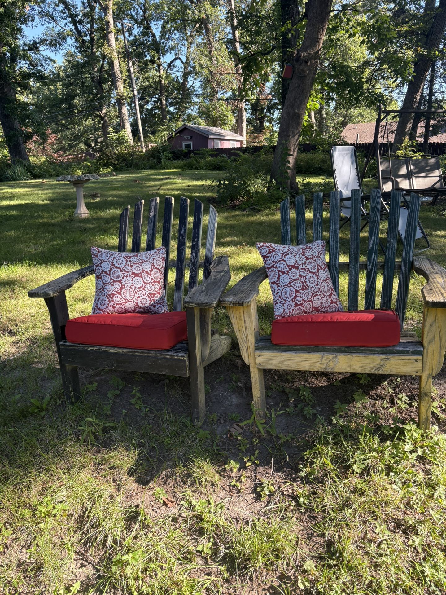 TWO ADIRONDACK WOODEN CHAIRS