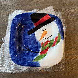 6-dessert, snowman plates