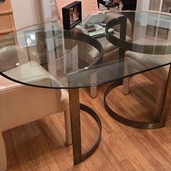 60" Oval Beveled 3/4" Glass Dining Table 
