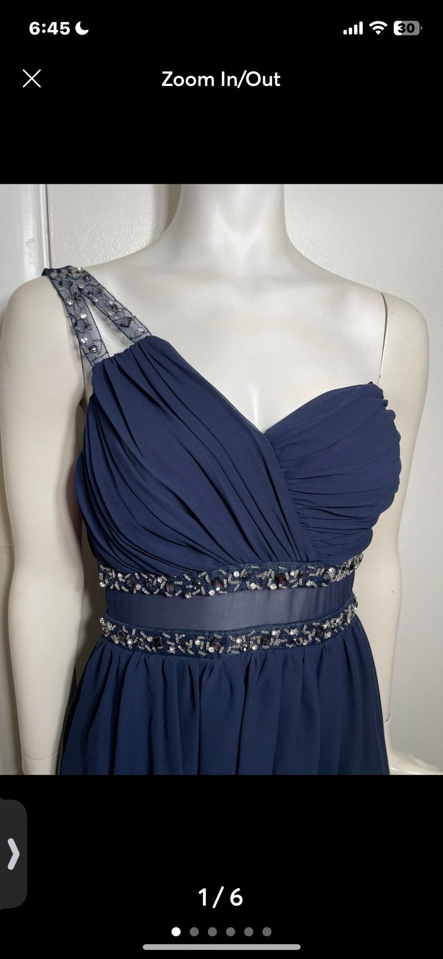 Jodi Kristopher Dress Size 7 navy blue Wedding Guest Banquet bridesmaid prom