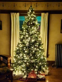 Approx 7ft tall Artificial Christmas Tree, "Frosted Elegance" from Treetime