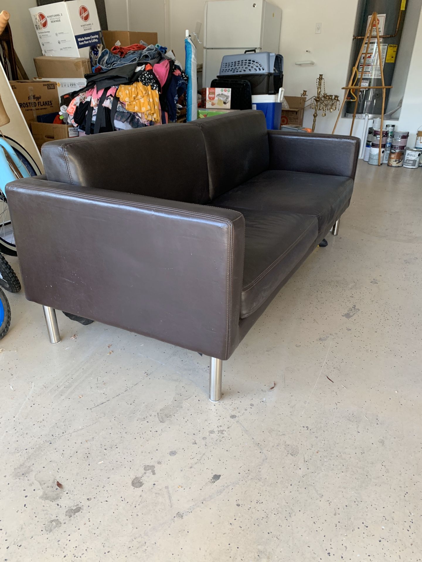 Brown pleather couch