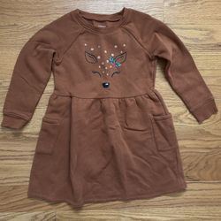 Jumping Beans Softest Fleece Long Sleeve Reindeer Pocket Dress - 5