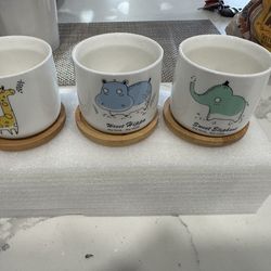 3” ceramic succulent pots