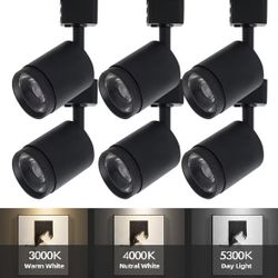 3-Color J Type Track Lighting Heads 10W LED Track Light Heads Bright Rail Ceiling Spotlight Fixtures Accent Task, 3000K-5700K, Flicker Free CRI90+ 10W