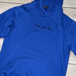 prettylittlething blue hoodie