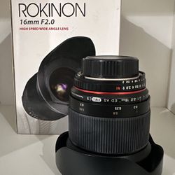 Rokinon 16mm F2.0 For Nikon Lens