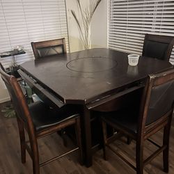 Dining Room Table Lazy Susan W/Storage