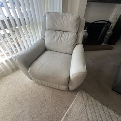 Cream Leather Recliner