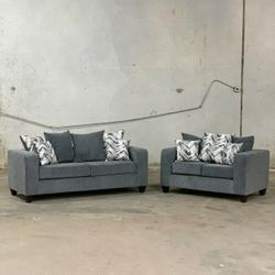 New Charcoal Sofa And Loveseat