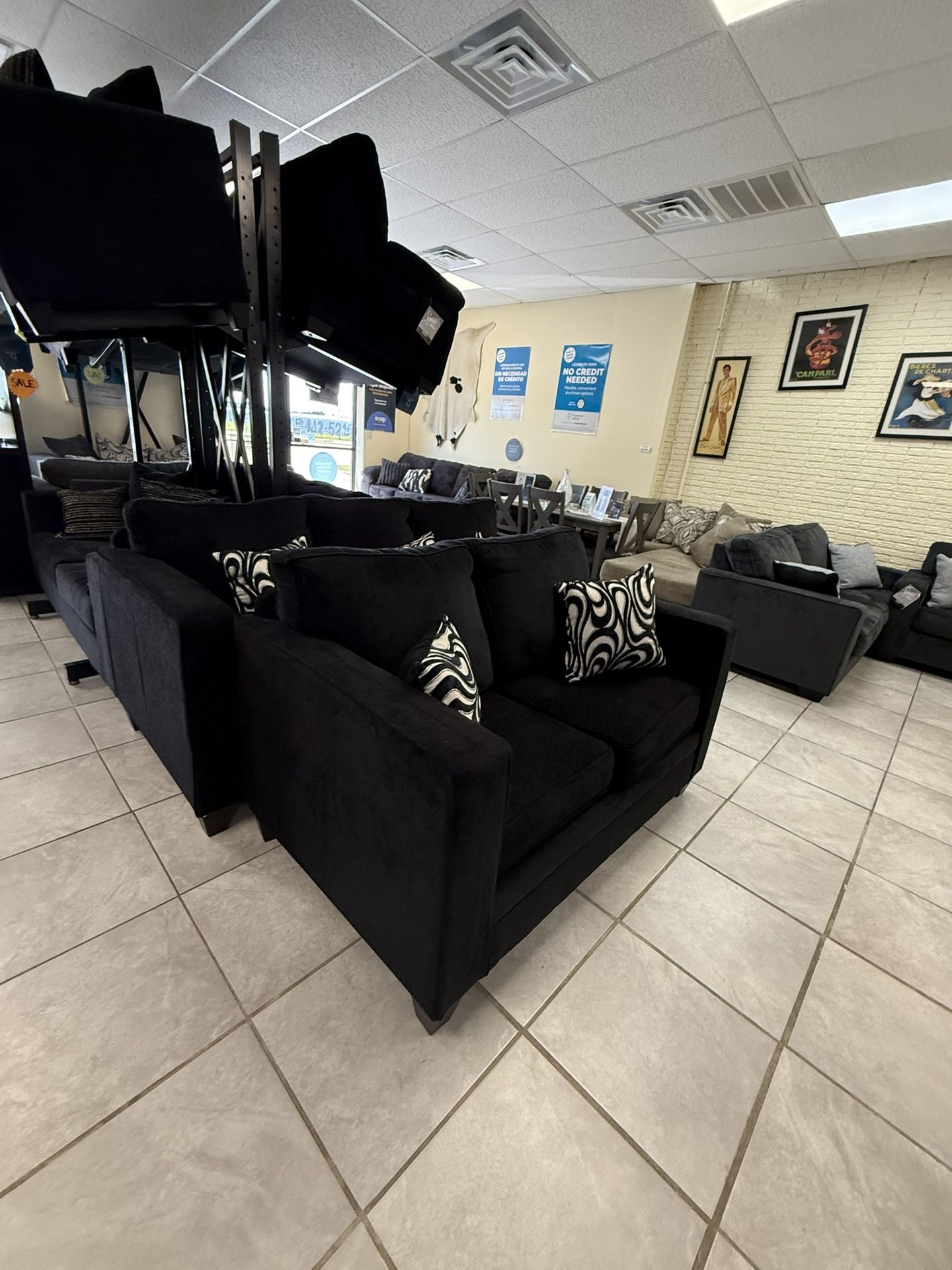 Black Sofa And Loveseat Set $799