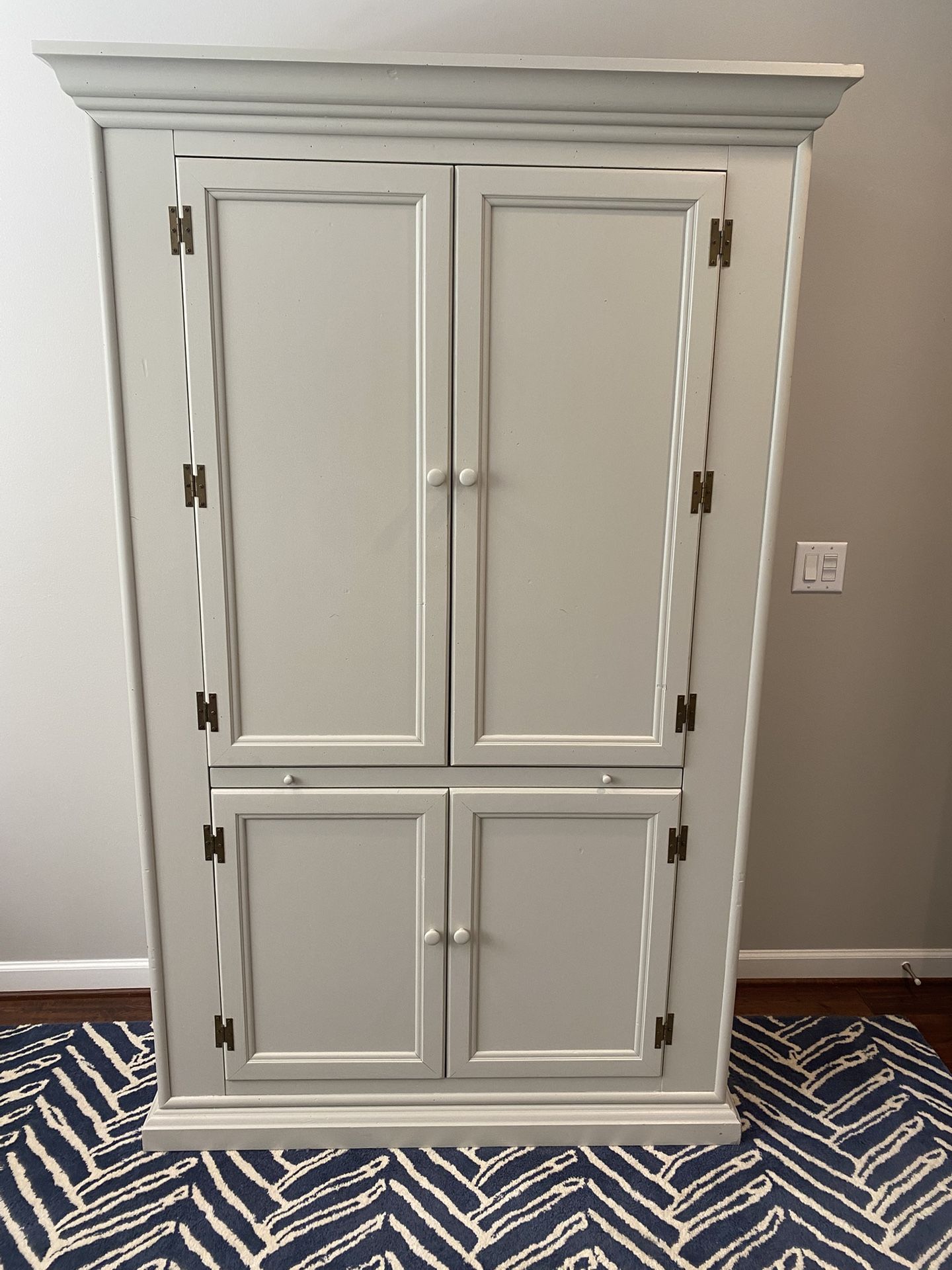 Antique Armoire / Wardrobe Cabinet – Solid Wood