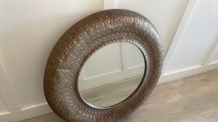 Large Moroccan Style Filigree Decorative Round Wall Mirror – 78cm