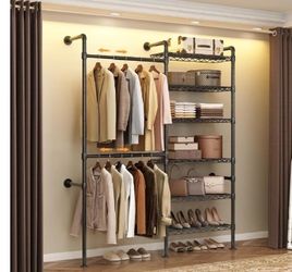 Wall mounted garment rack black New