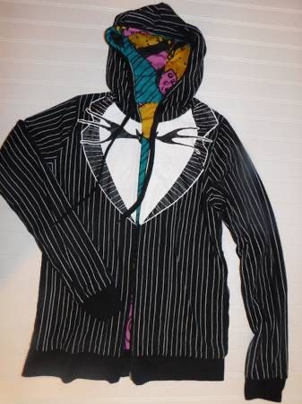 Disney The Nightmare Before Christmas Jack & Sally Reversible Hoodie Size M