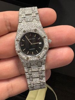 Audemars piguet fully diamond steel box papers 31mm  buy sale trade 10k 14k 18k 22k 24k