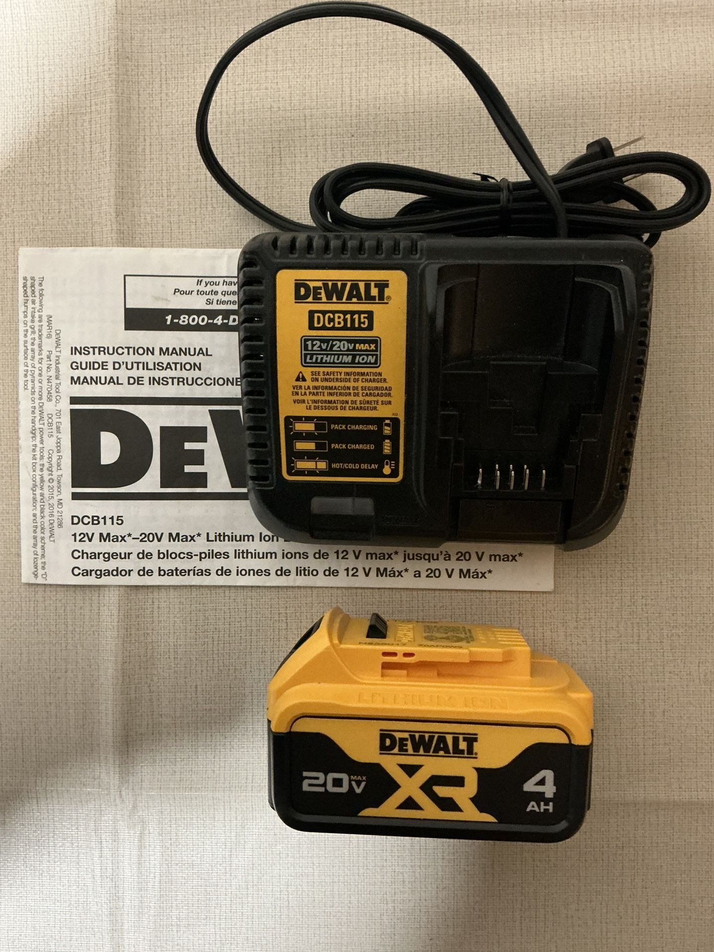 DEWALT. 20V MAX XR Lithium Ion 4.0Ah Starter Kit.