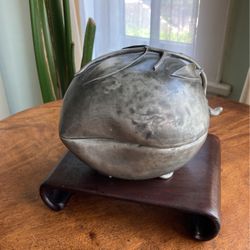 Antique Chinese Pewter Peach 