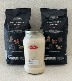 Reggano Halloween Pasta and Bertolli Alfredo Sauce